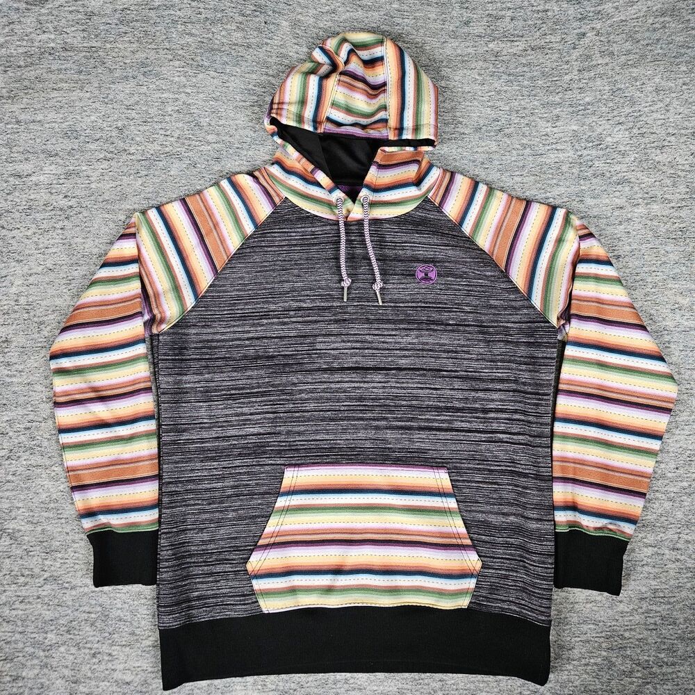 HOOEY Summit Black Aztec Hoodie Pullover Sweatshirt Mens XL Western Southwestern